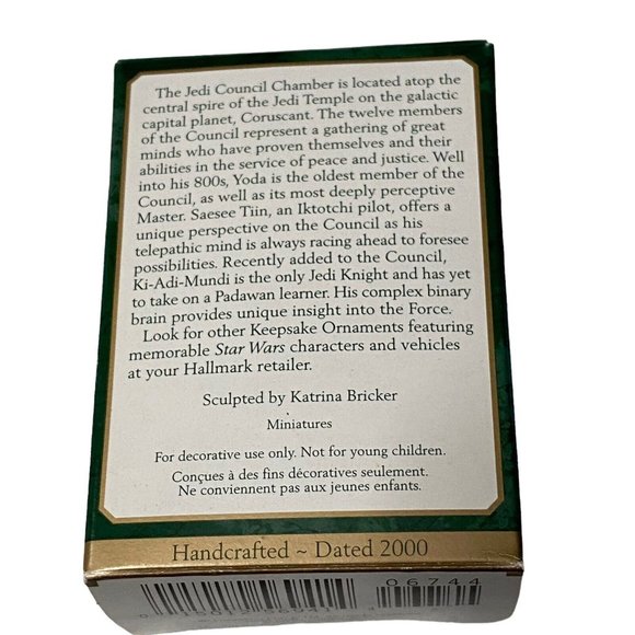 Hallmark Star Wars Jedi Council Saesee Tiin Yoda Ki-Adi-Mundi 3 Ornament Set - Picture 3 of 7